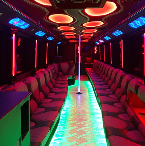 55 Passenger Phoenix Party interior from our Limo Services